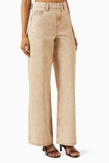 Pantastrass Crystal-Embellished Jeans in Denim
