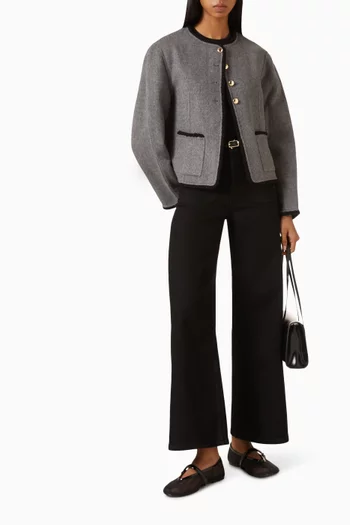 Prairablack Cropped Wide-leg Jeans in Denim