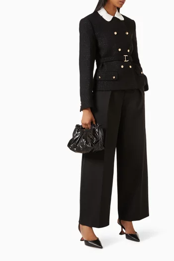 Pistido Pleated Barrel-leg Pants