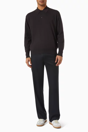 Polo Sweater in Cotton-wool