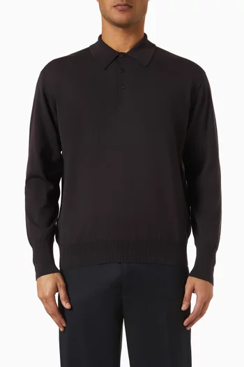 Polo Sweater in Cotton-wool