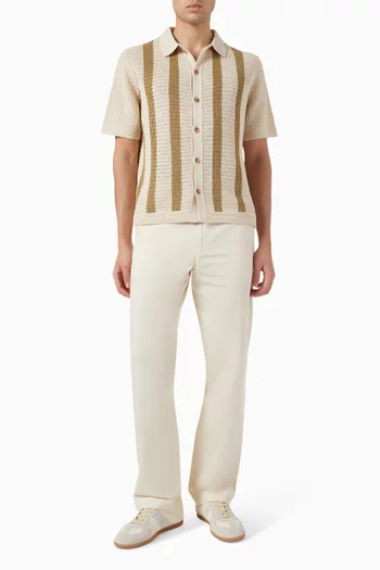 Striped Crochet Shirt in Cotton