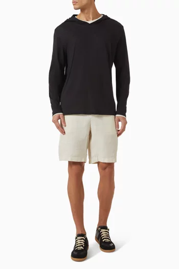 Slub Double-Layer Hoodie in Pima Cotton