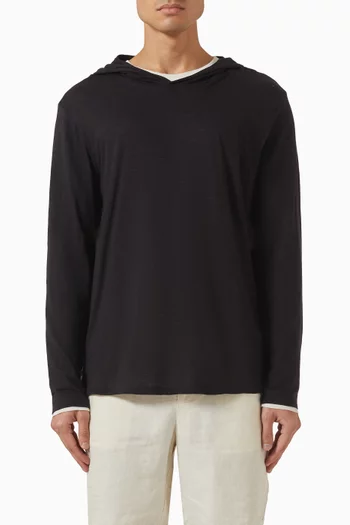 Slub Double-Layer Hoodie in Pima Cotton