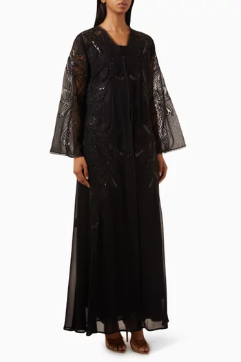 Embroidery Wedding Abaya in Chiffon