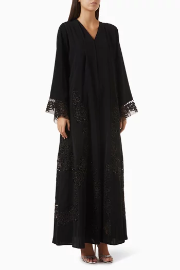 VIP Laser-cut Abaya in Nida