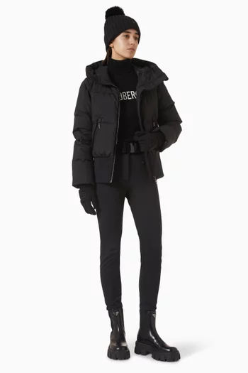 Village Quilted Hooded Down Ski Jacket
