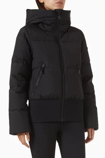 Village Quilted Hooded Down Ski Jacket