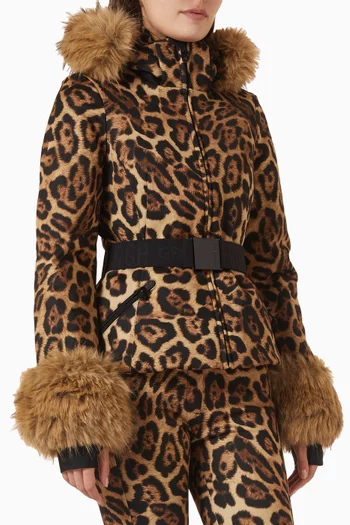 Jagger Faux Fur-trim Printed Ski Jacket