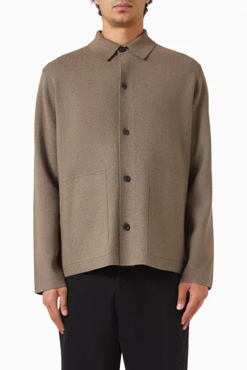 Milano-Stitch Shirt Jacket in Knit