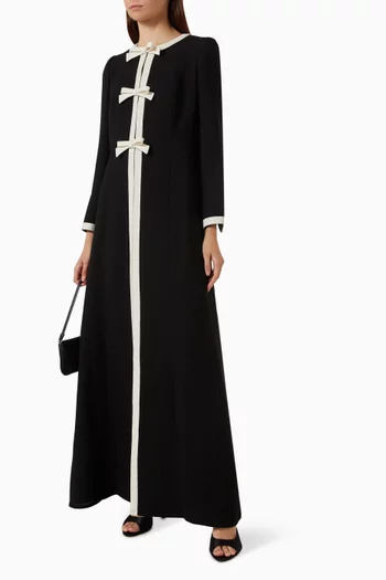 Bow Abaya in Summer Tweed