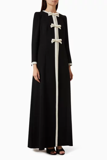 Bow Abaya in Summer Tweed