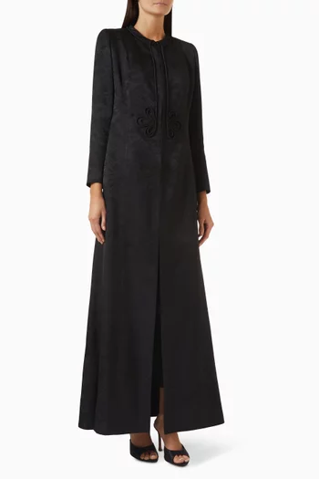 3D-embroidered Abaya in Viscose