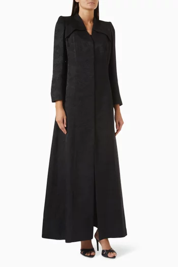 3D-embroidered Abaya in Viscose