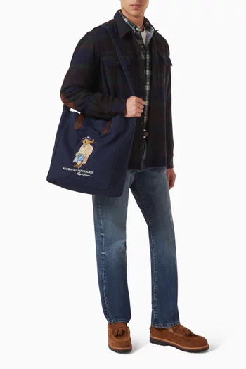 Polo Bear Tote Bag in Cotton-canvas