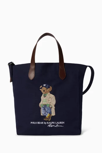 Polo Bear Tote Bag in Cotton-canvas