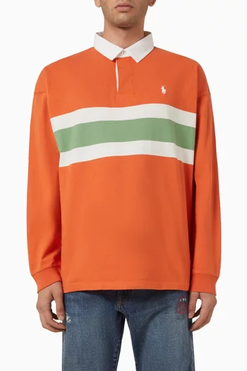 Knit Rugby Polo Shirt in Cotton