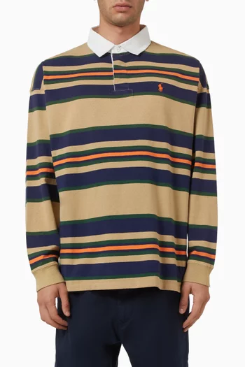 Knit Rugby Polo Shirt in Cotton