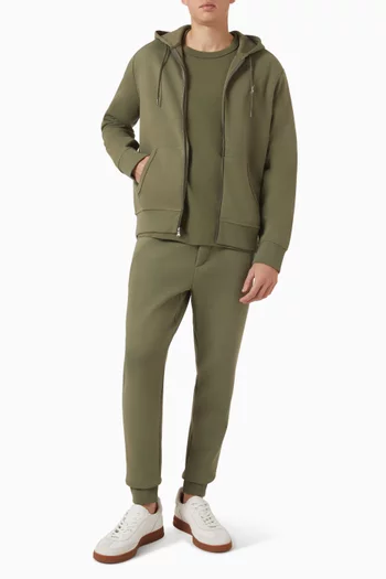 Embroidered Zip Hoodie in Cotton Blend