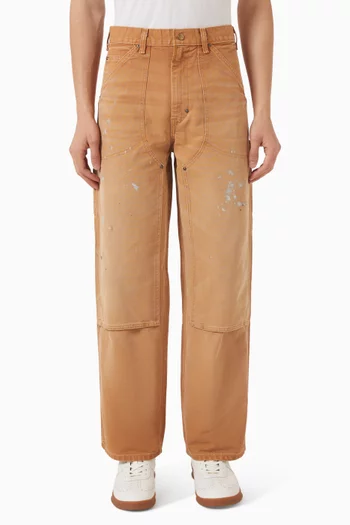 Paint-splatter Pants in Cotton Canvas