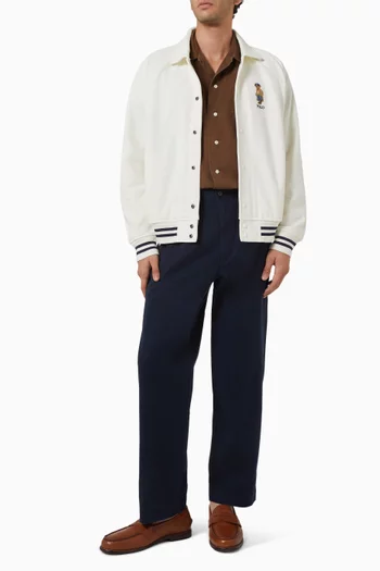 Straight-leg Pants in Cotton Twill