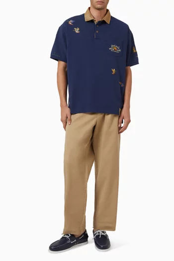 Straight-leg Pants in Cotton