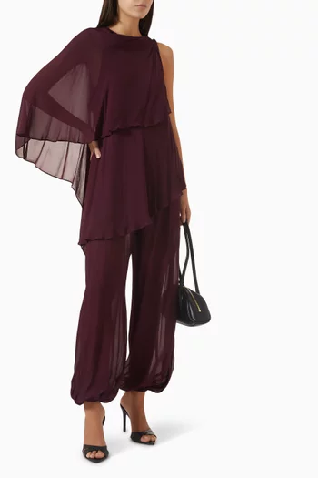 Amina Asymmetrical Tiered Top in Georgette