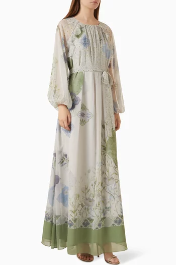 Sereia Printed Maxi Dress in Chiffon