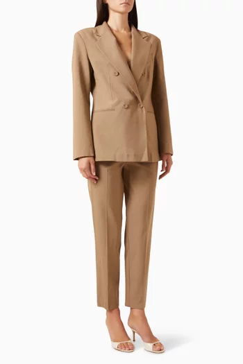 Double-breasted Blazer & Pants Suit Set