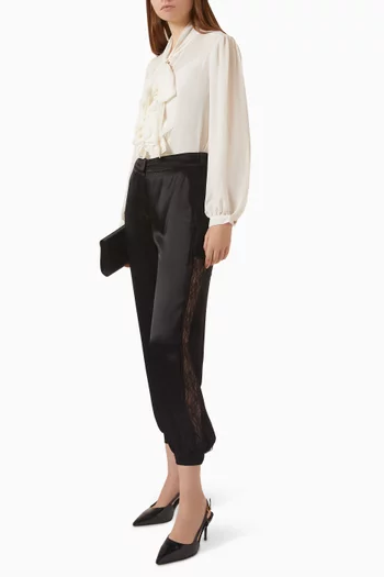 Lace-panel Tapered Pants