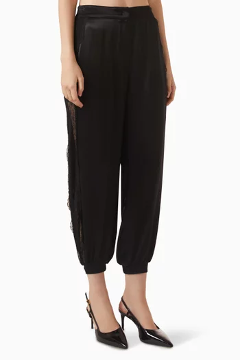 Lace-panel Tapered Pants