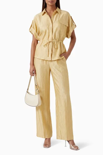 Textured Straight-leg Pants
