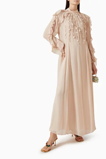 Astoria Ruffled Maxi Dress in Georgette