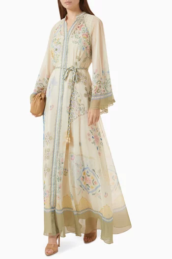 Floral-print Maxi Dress in Chiffon