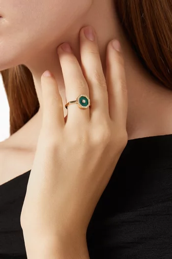 Ahjar Birwaz Malachite & Diamond Ring in 18kt Gold