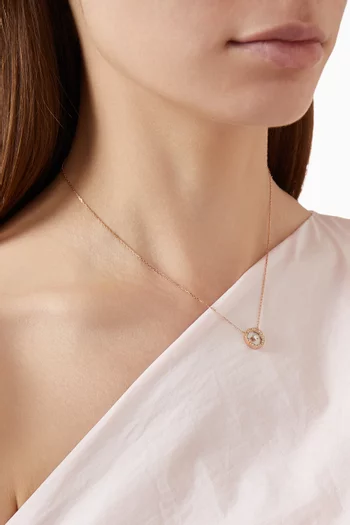 Ahjar Birwaz Mother-of-pearl & Diamond Necklace in 18kt Rose Gold
