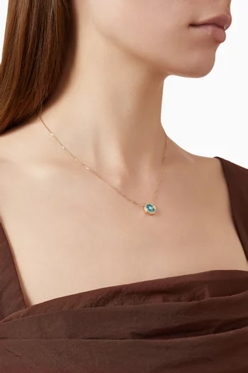 Ahjar Birwaz Turquoise & Diamond Necklace in 18kt Gold