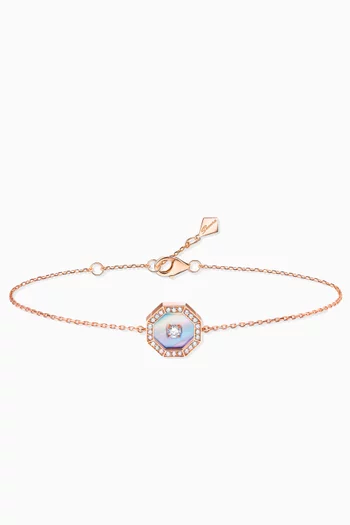 Ahjar Birwaz Mother-of-pearl & Diamond Bracelet in 18kt Rose Gold