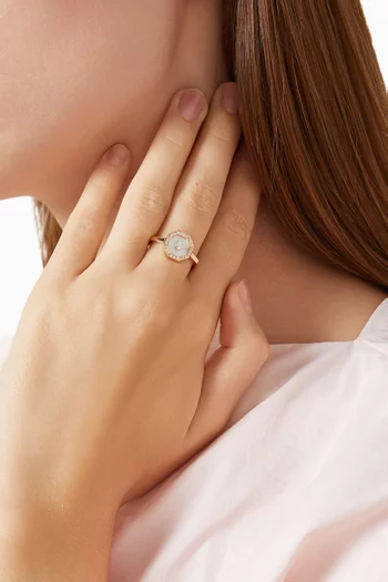 Ahjar Birwaz Mother-of-pearl & Diamond Ring in 18kt Rose Gold