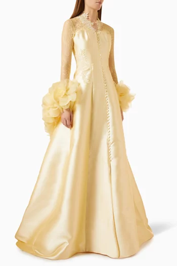 Primrose Gown in Mikado & Lace