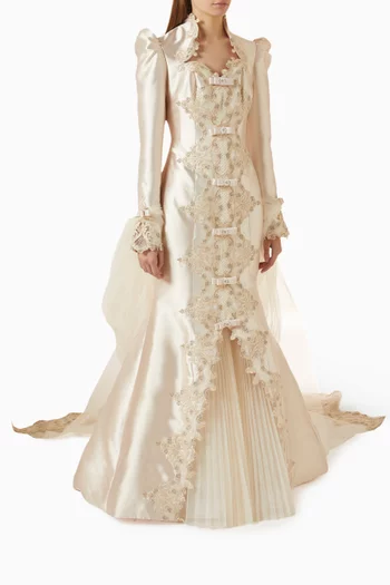 Majesté Gown in Mikado & Lace