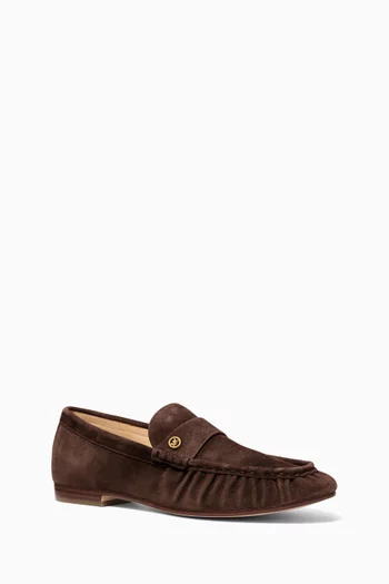 Jennings Ruched Loafers in Suede