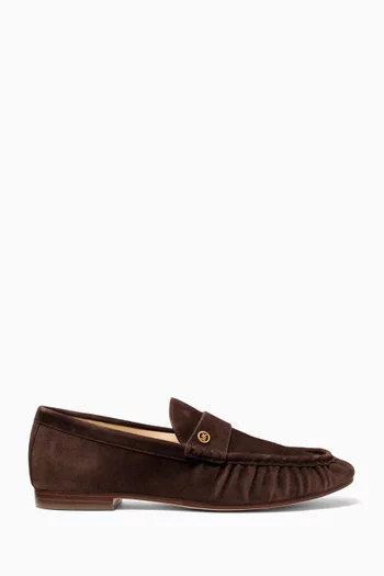 Jennings Ruched Loafers in Suede