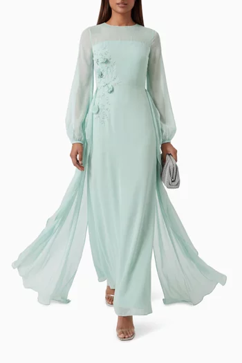 Embellished Train Dress