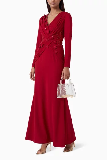 Lace-panel Maxi Dress