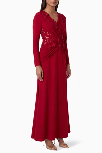 Lace-panel Maxi Dress