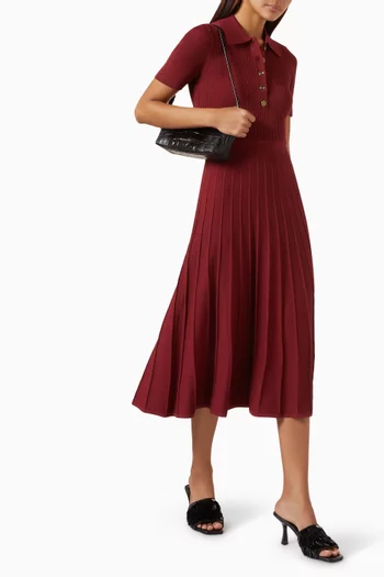 Rib-knit Polo Dress in Cotton