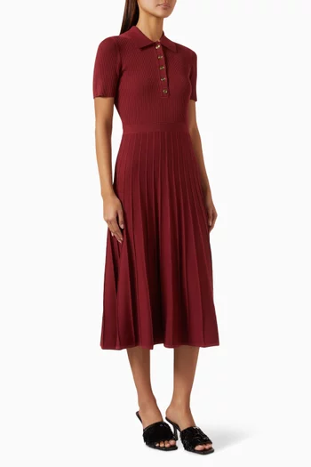 Rib-knit Polo Dress in Cotton