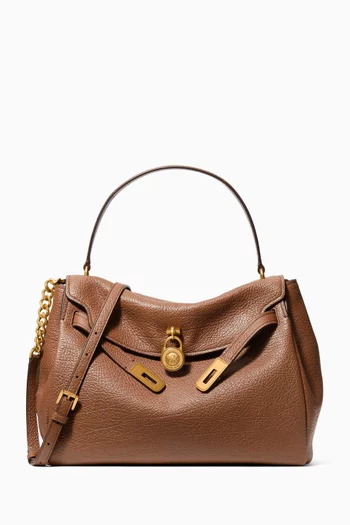 Large Hamilton Slouchy Top-handle Bag in Textured Leather