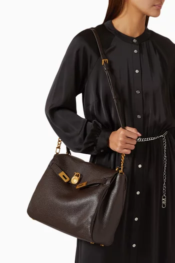 Large Hamilton Slouchy Top-handle Bag in Textured Leather